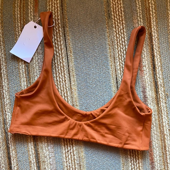 Leva Apparel Rust Scoop Bikini Top - S - Picture 2 of 2